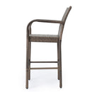 Outdoor Wicker Barstools With Rattan And Iron Frame