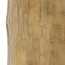 Hand Painted Wood Stump Style Outdoor Side Table - Light Brown