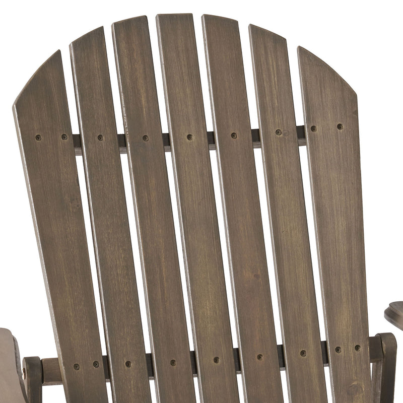 Malibu - Rustic Style Reclining Adirondack Chair With Footrest - Gray