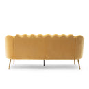 Modern Glam 3 Seater Sofa With Velvet Texture