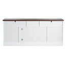 TV Console Stand, Glass Doors & Storage Drawers, Adjustable Shelves