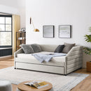 Elegant Daybed With Trundle Upholstered Tufted Sofa Bed