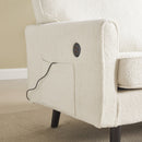 Mid Century Modern Loveseat Sofa With USB Ports, Removable Pillow Cover