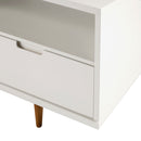 Mid-Century Modern Minimalist 3 Drawer Corner TV Stand For TVs Up To 58