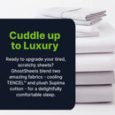 Sheet Set Luxurious Supima Cotton, Wrinkle Resistant, Breathable, With 2 Ghostgrip Band