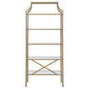 Serena - 5-Shelf Glass Bookshelf - Gold