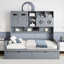 Daybed With All-In-One Cabinet And Shelf