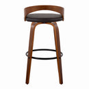 Grotto - Mid Century Modern Fixed Height Barstool & Swivel With Round Footrest (Set of 2)