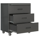 Heavy Duty Metal Storage Cabinet With Wheels 3 Drawer Tool Cabinet For Garage, Office, And Home Organizer Solutions