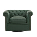 Chesterfield Style Swivel Club Chair With Button Tufted