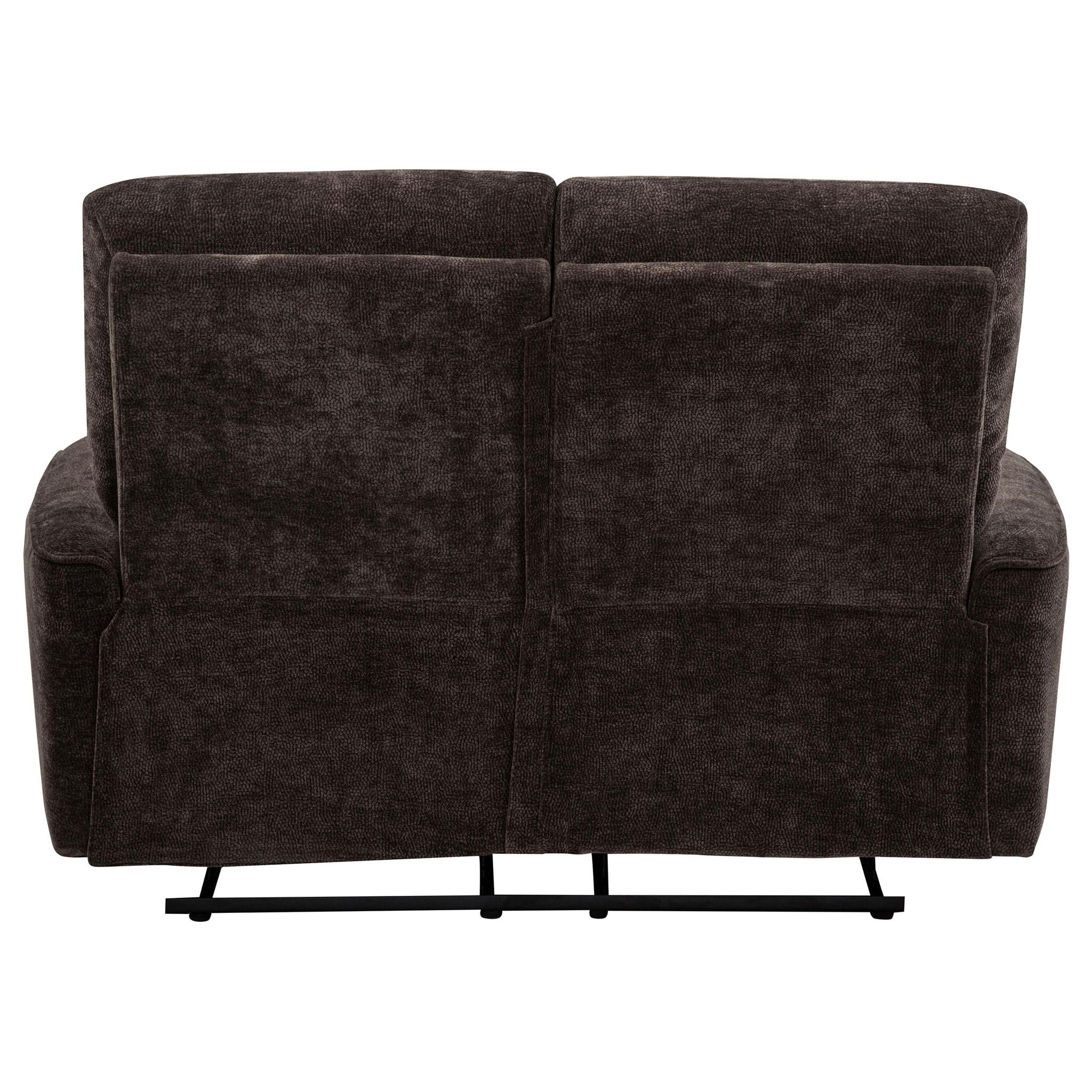 Navarro Chenille Upholstered Reclining Loveseat Dark Brown
