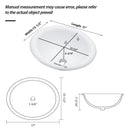 Semi Recessed Bathroom Sink With Countertop Vessel Design, 17" X 15.5" - White