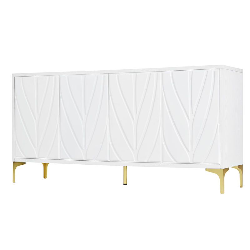 Modern Sideboard Buffet Cabinet With Handleless Press To Open Design With 4 Doors