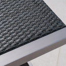 Cape - Coral Wicker C Shaped Table Modern DesignRattan And Aluminum Frame - Brown