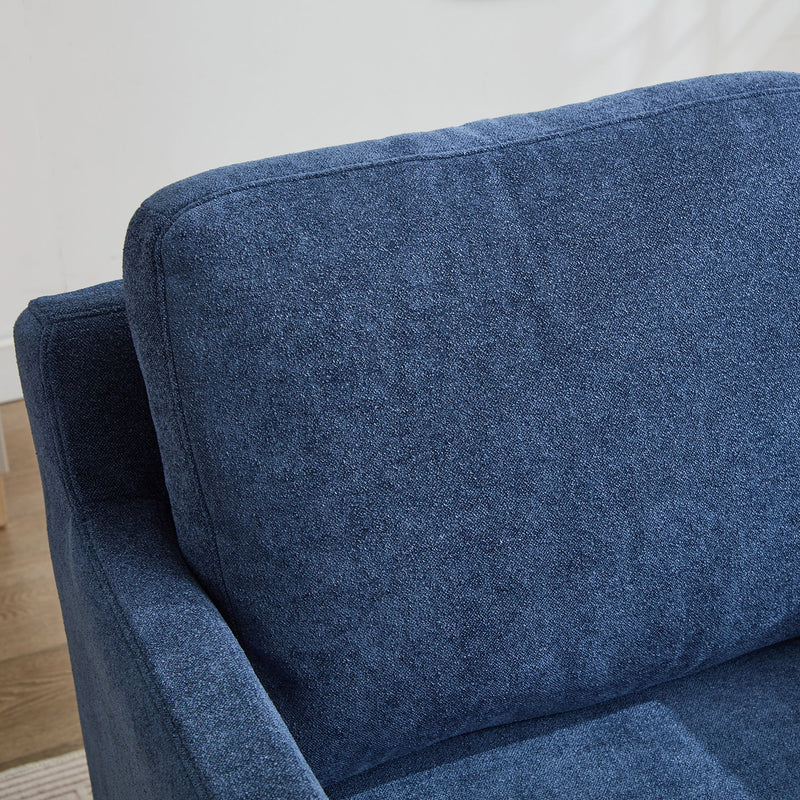 Upholstered Skirted Swivel Chair With Removable Back Cushion For Living Room