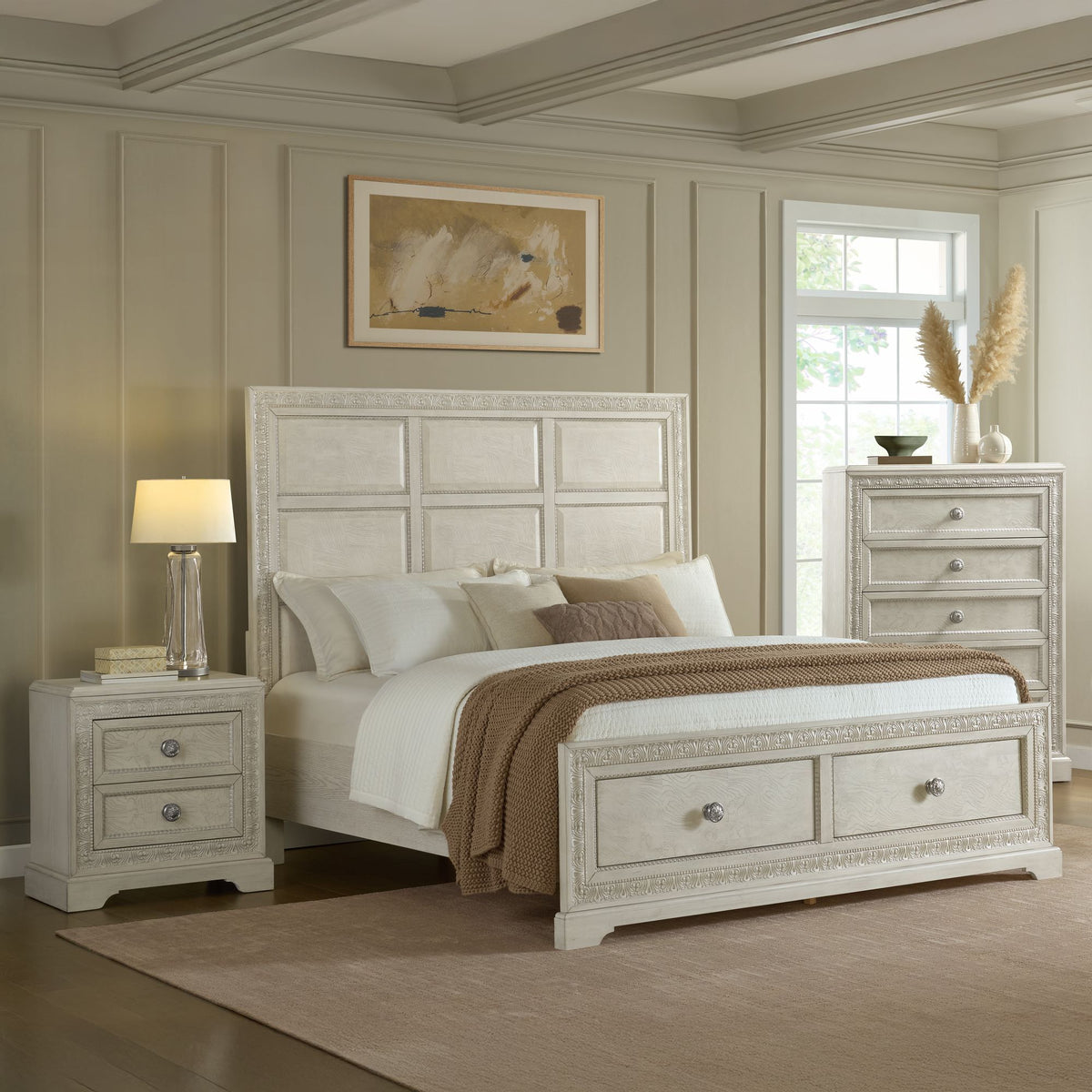 Romilly Storage Bedroom Set in White by Elements International, view 17