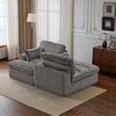 Double Chaise Lounge Chair, Oversized Upholstered Sleeper Cloud Couch