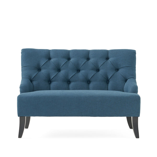 Nicole - French Style Upholstered Loveseat With Tufted Backrest