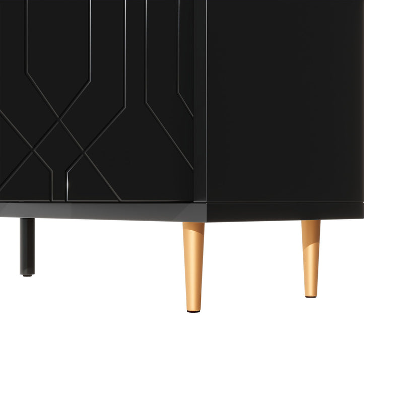 Modern TV Stand With 3 Doors And Adjustable Shelves