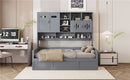 Daybed With All-In-One Cabinet And Shelf