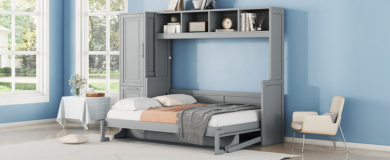 Space Saving Murphy Wall Bed With Closet And Drawers