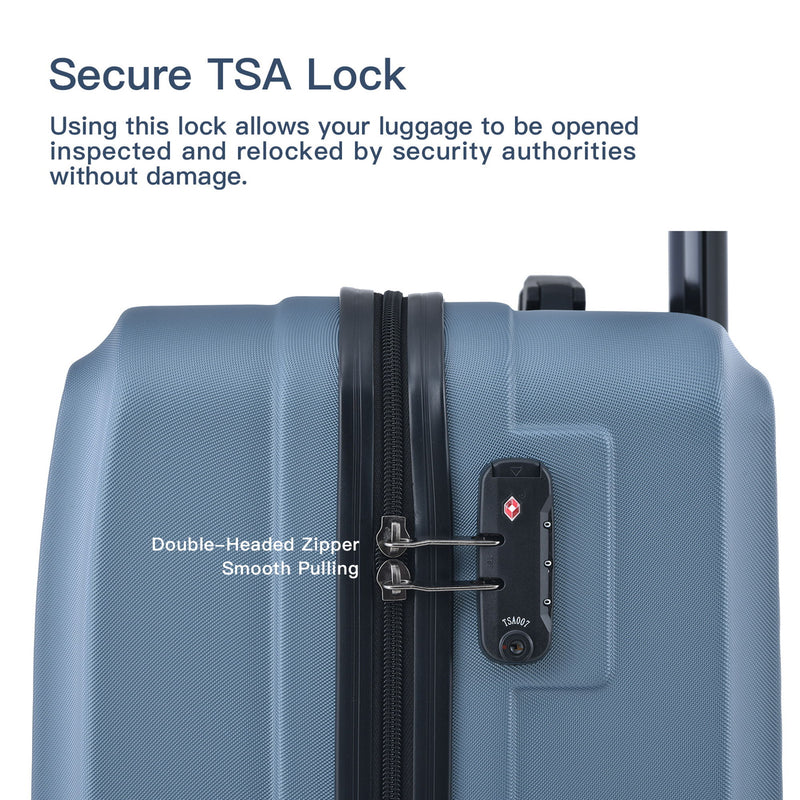 3 Piece Luggage Sets Lightweight Suitcase With Two Hooks, Spinner Wheels, Tsa Lock, Durable Hard Shell