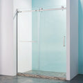 Semi-Frame Single Sliding Shower Door, 304 Stainless Steel, 5 / 16" (8Mm) Thick Sgcc Tempered Clear Glass