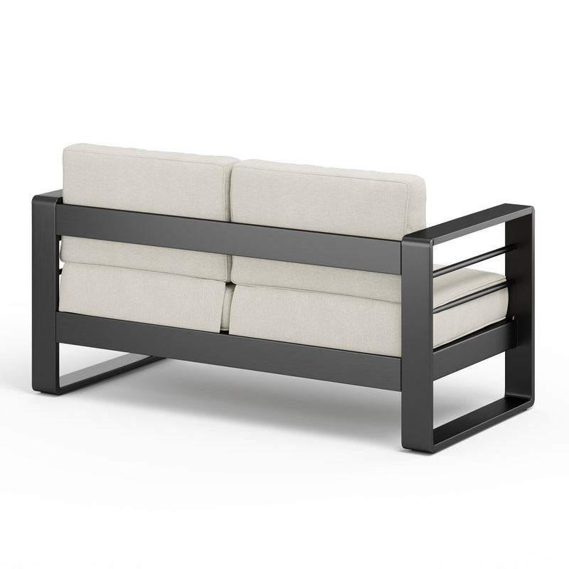 Maya Bay - Outdoor Patio Aluminum 4 Piece Chat Set With Cushion - Beige / Black