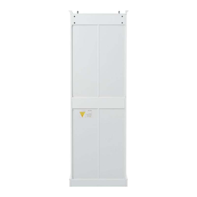 Freestanding Bathroom Vanity Tall With Damping Hinge Doors, Adjustable Shelves - White