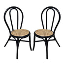 Rattan Dining Chair (Set of 2) - Black Multi