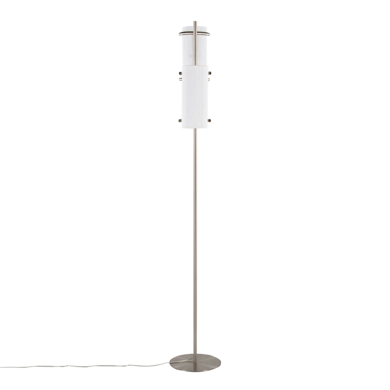 Rhonda - Contemporary / Glam Floor Lamp - Nickel / White