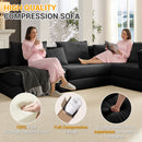 Modular L Shaped Floor Living Room Sofa Set With 6 Pillows