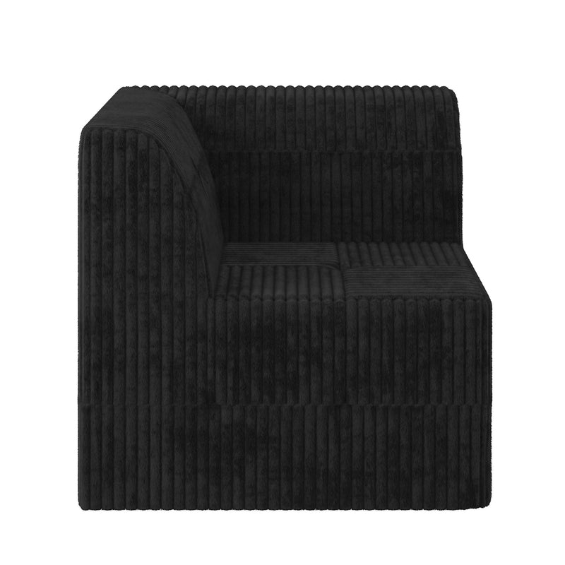Modern Minimalist L Shape Modular Sectional Sofa, Sleeper Corduroy Couch