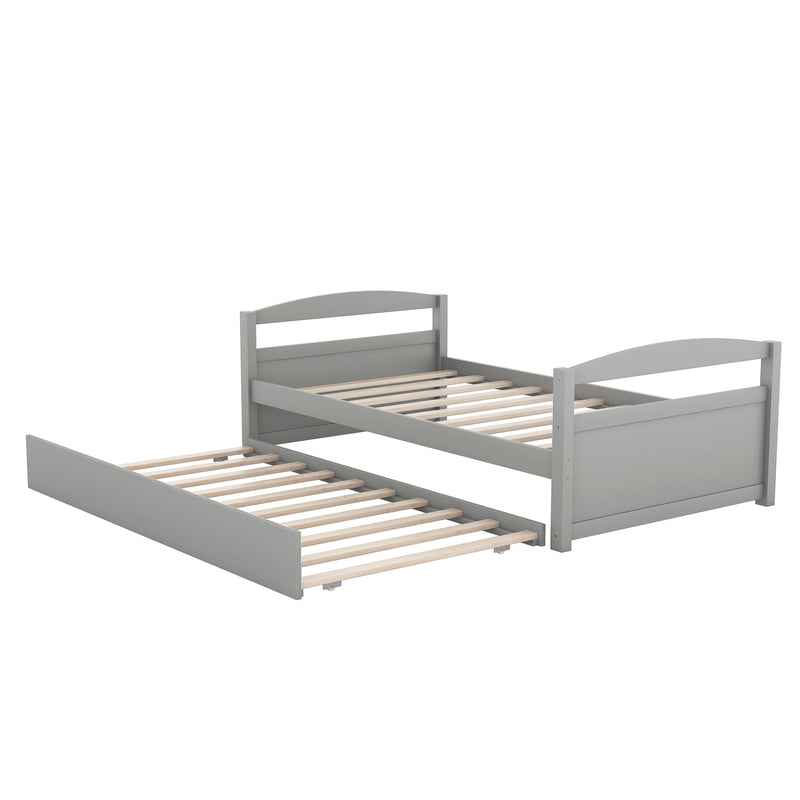 Twin Size Daybed with Trundle, Gray