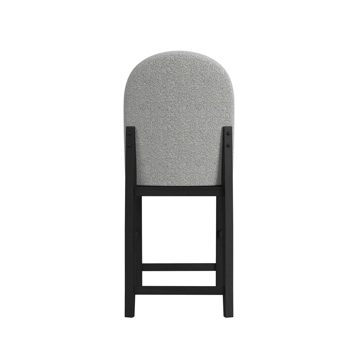 Portland Round Back Barstool With Fabric (Set of 2) in Gray / Black by Elements International, view 8