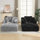 Modern Full Compressed Chaise Lounge Sofa Bed With Removable Pillows