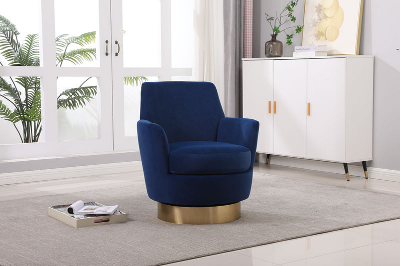 Swivel Barrel Chair, Swivel Accent Chairs Armchair For Living Room, Reading Chairs For Bedroom Comfy, Round Barrel Chairs With Gold Stainless Steel Base