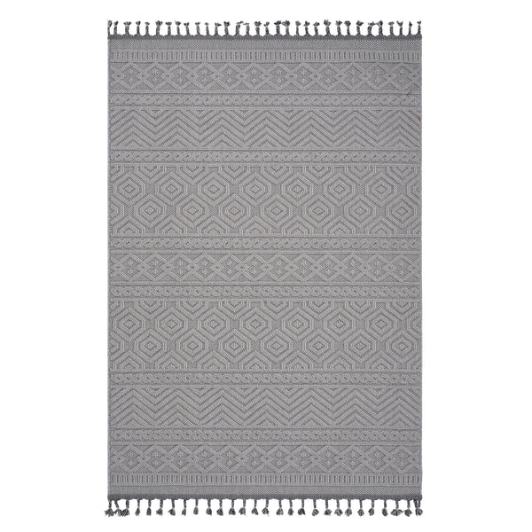 Guros - 6' X 9' Geometric Indoor / Outdoor Area Rug - White
