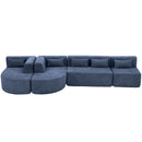 Upholstered Sofa Free Combined Sofa Couch With 2 Chaise Lounge And Five Back Pillows For Living Room