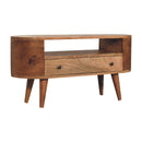 Mini Rounded Entertainment Unit - Oak