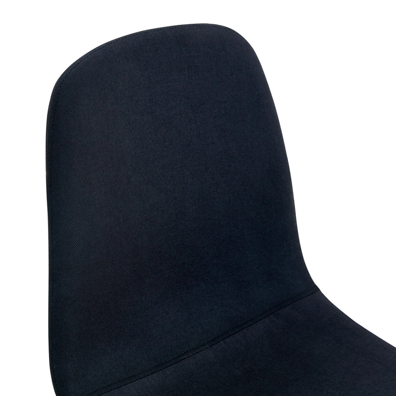 Luxury Simple Chair (Set of 4) Linen Cotton High Resilience Dining Chair With Metal Color Leg - Black / Walnut