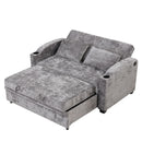 Pull Out Loveseat Sofa With Adjsutable Backrest, 2 Pillows, Cup Holders, USB Ports For Living Room