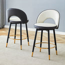 Upholstered Rotatable Bar Chair With Metal Legs For Dining Room