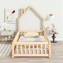 House-Shaped Headboard Floor Bed With Fence