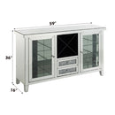 Noralie - Wine Cabinet - Mirrored & Faux Diamonds - 36" - Atlantic Fine Furniture Inc
