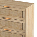 Rattan Storage Cabinet With 6 Drawers For Bedroom And Living Room - Natural