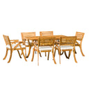 Outdoor Hermosa 7 Piece Wood Dining Set With Cushions - Teak