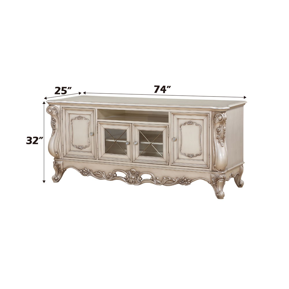 Gorsedd - TV Stand - Antique White | Atlantic Fine Furniture Inc