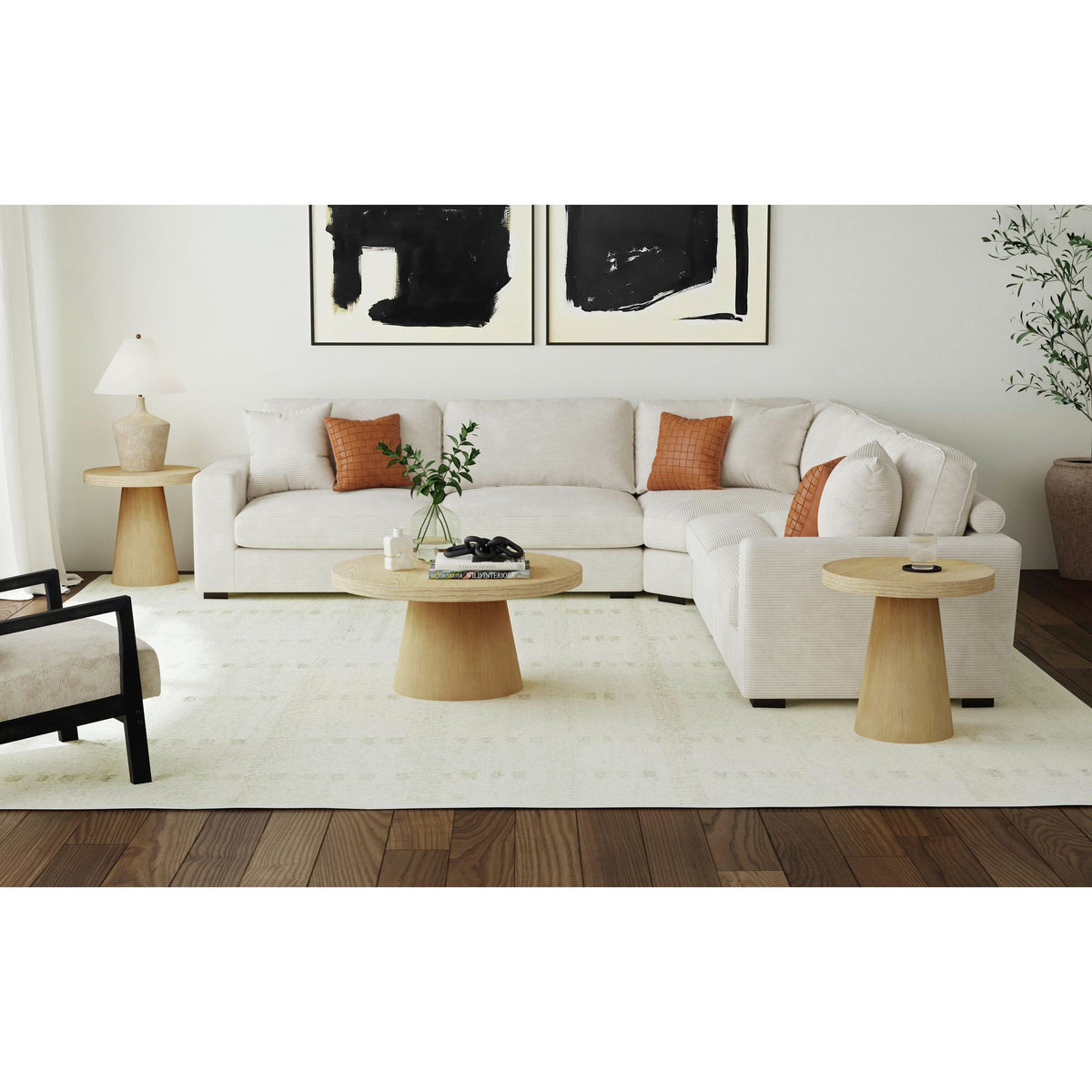 Portland Round Coffee Table in Black by Elements International, view 14