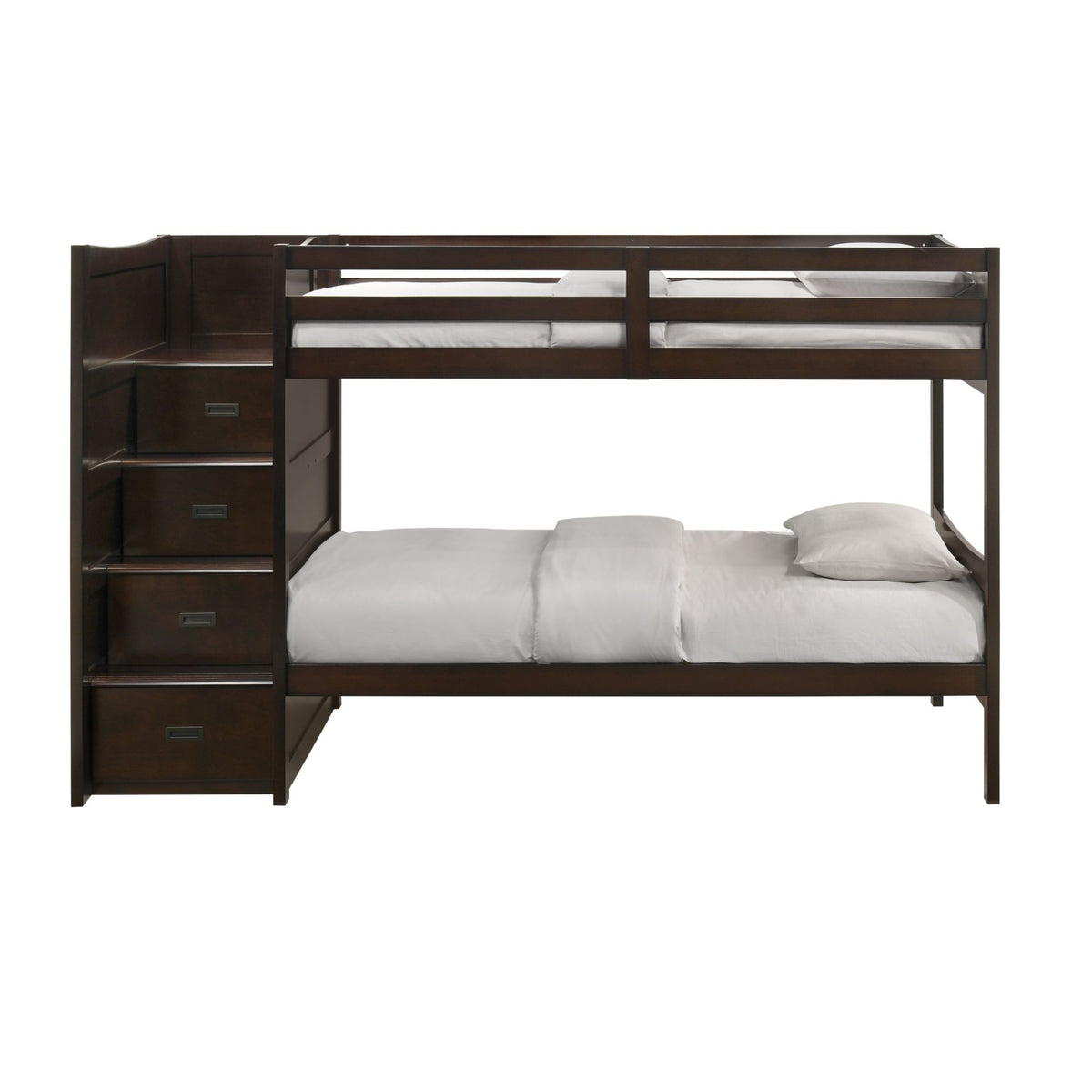 Sami Step Bunk With Left Headboard in Dark Brown by Elements International, view 44